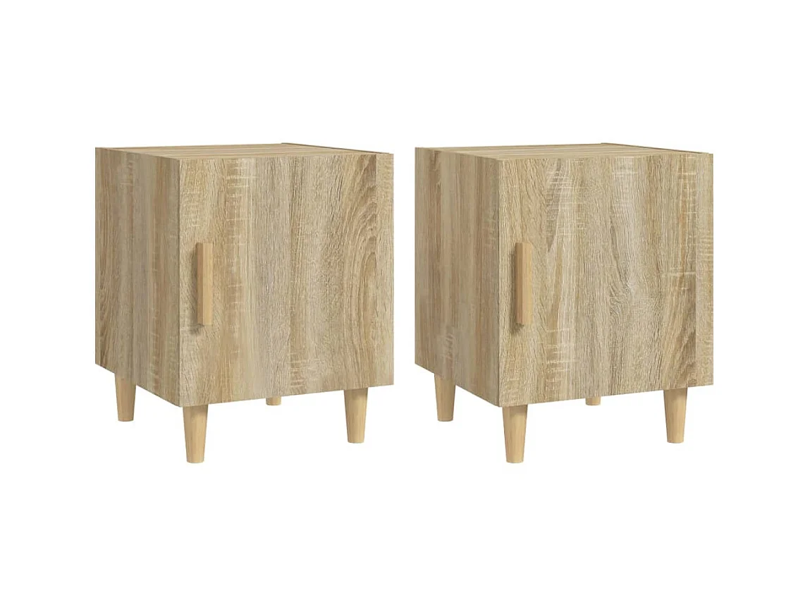 Tables de chevet 2 pcs Chêne Sonoma Bois d'ingénierie