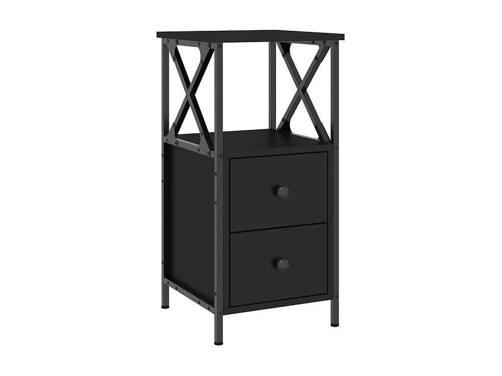 Table de chevet noir 34x35,5x70 cm bois d’ingénierie