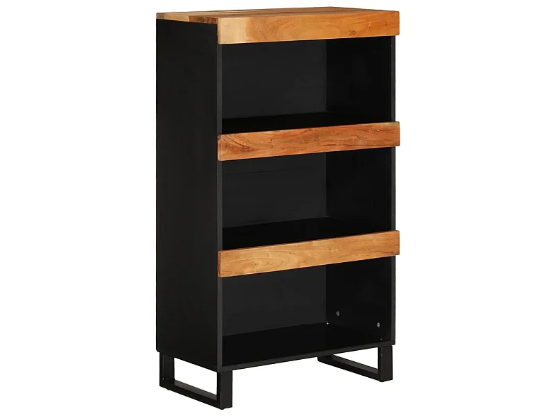 Mobile laterale 60x33x107 cm in legno massello di acacia