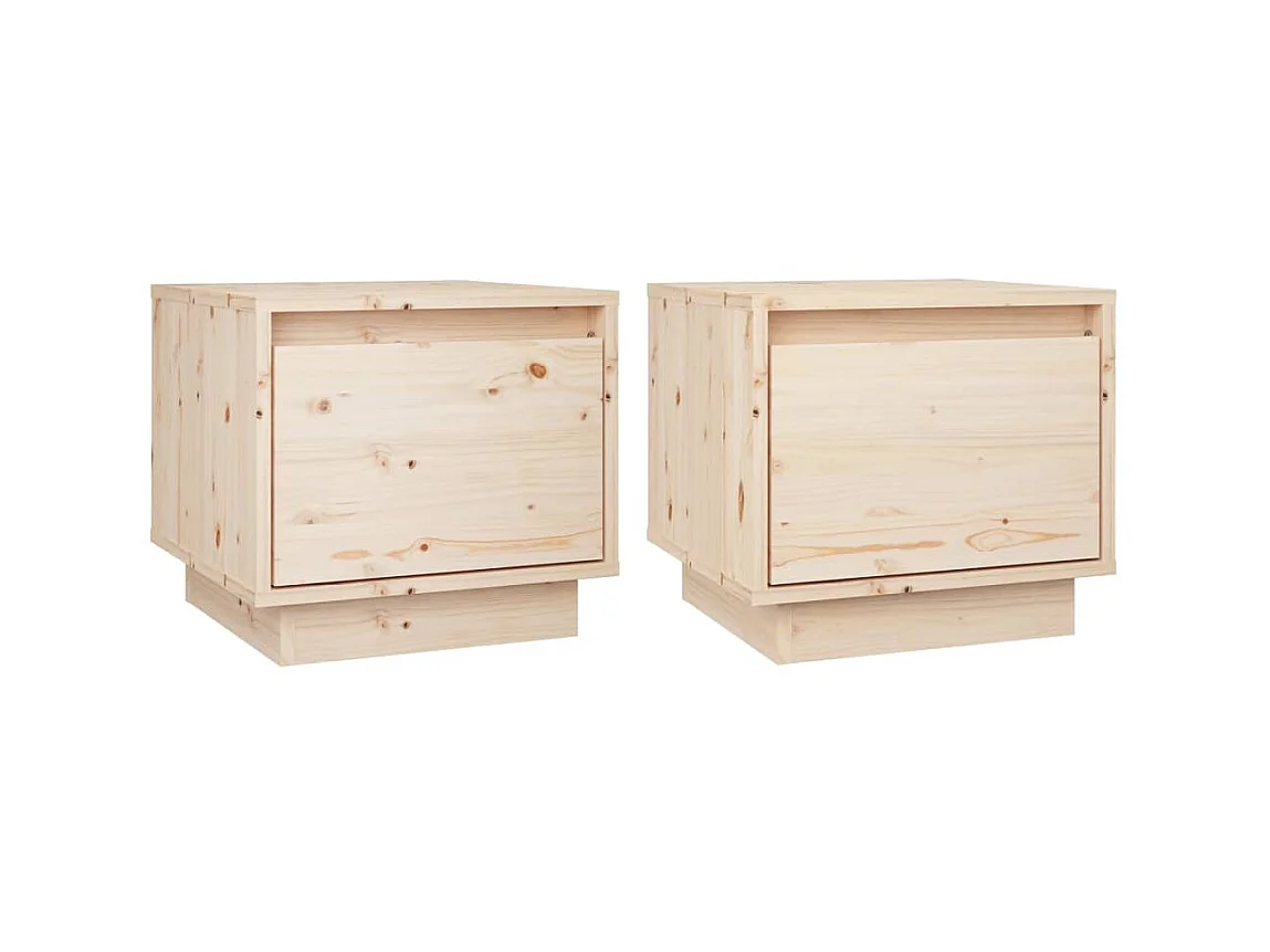 Nachtkastjes 2 stuks 35x34x32 cm Massief grenenhout
