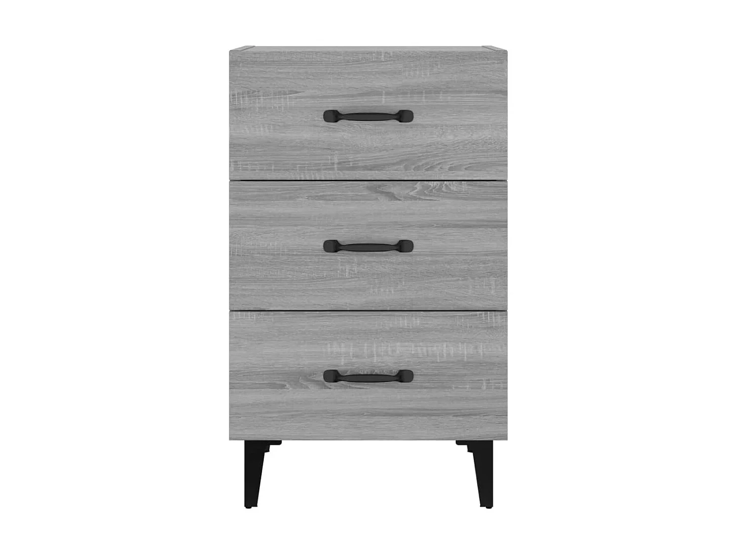 Comodino Sonoma grigio 40x40x66 cm in derivati del legno