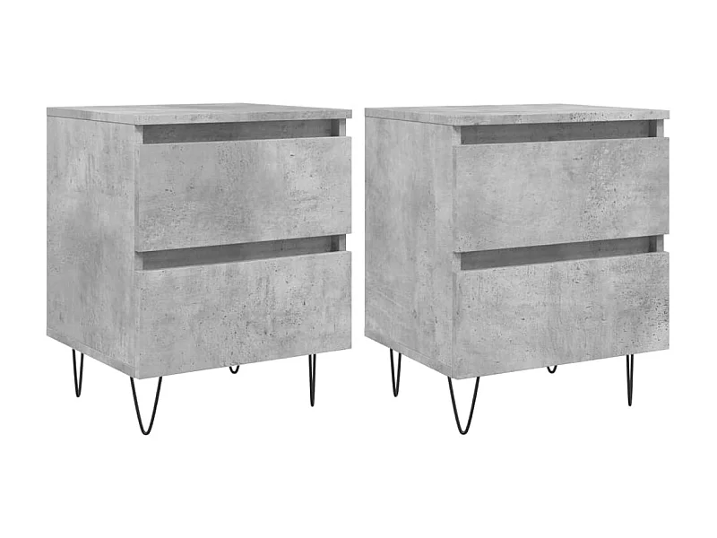 Tables de chevet 2 pcs gris béton 40x35x50 cm bois d’ingénierie