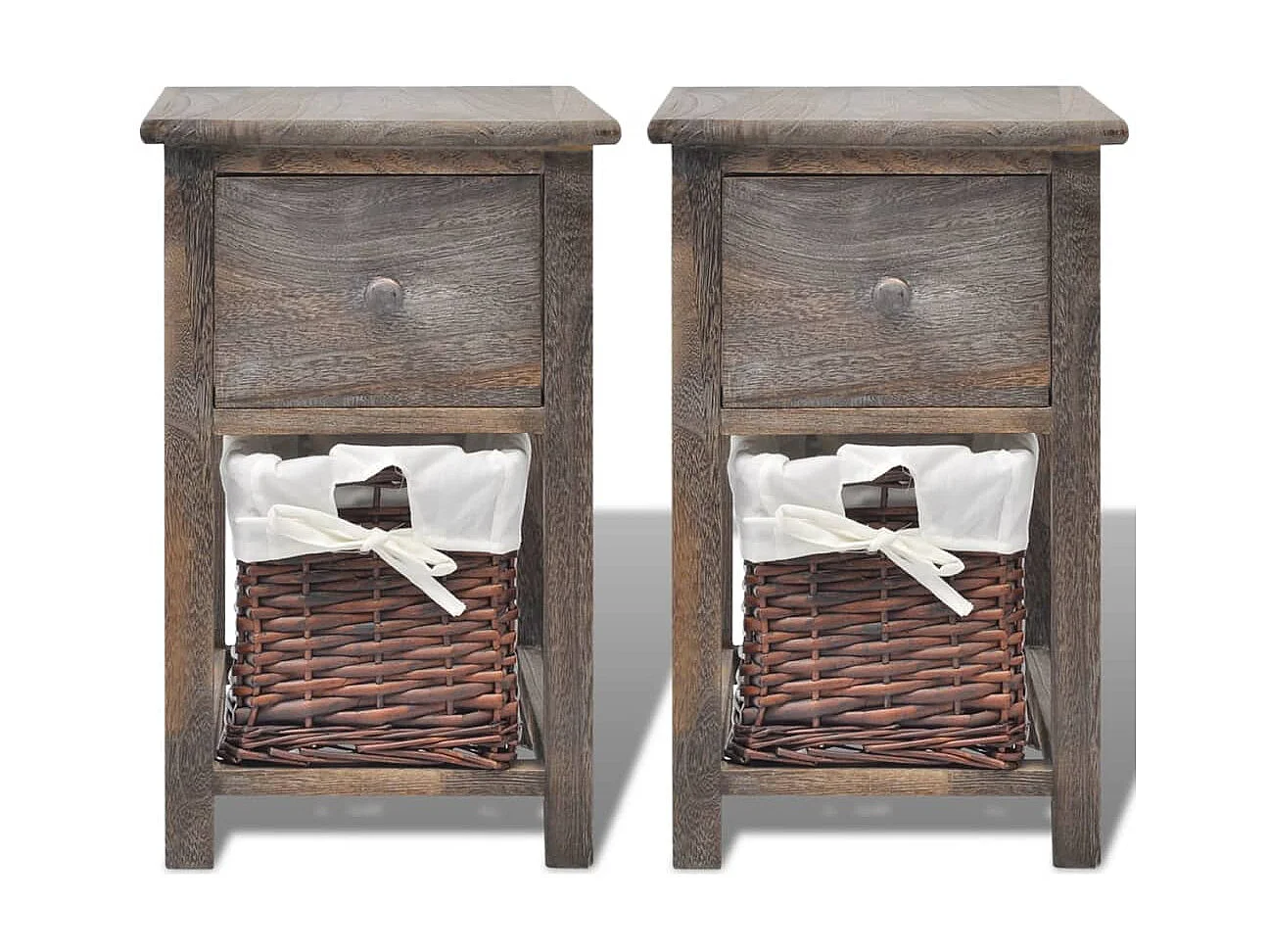 Table de chevet 2 pcs Bois Marron