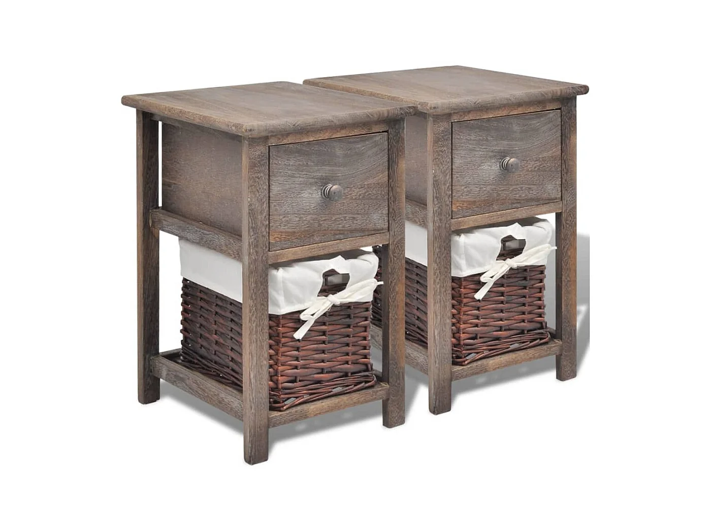 Table de chevet 2 pcs Bois Marron