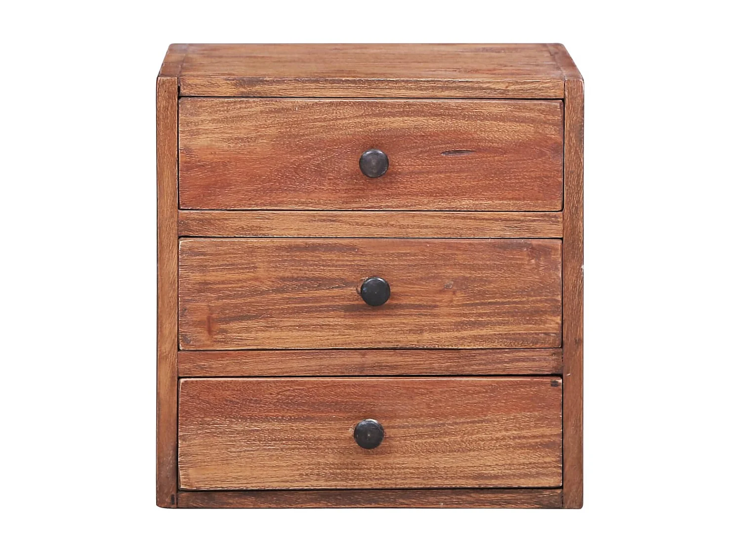 Mesa de cabeceira com 3 gavetas 35x25x35 cm Madeira recuperada