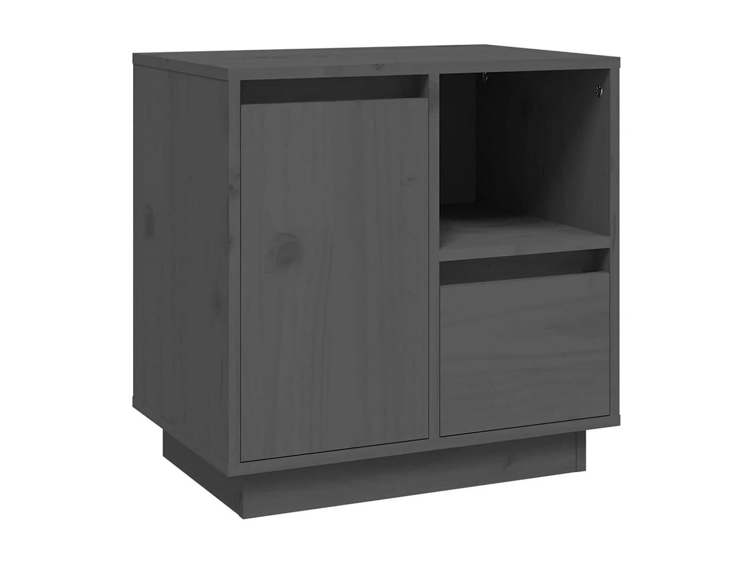 Nachtkastje Grijs 50x34x50 cm Massief grenenhout