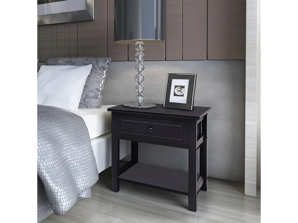 Comodino in legno nero