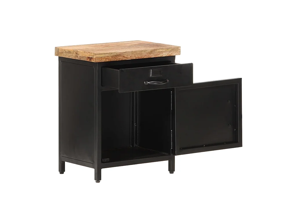 Comodino 40x30x52 cm Legno di mango grezzo