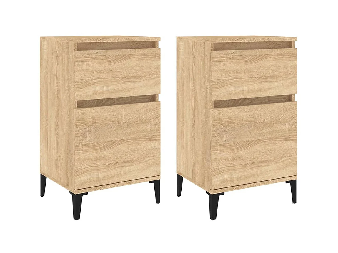Tables de chevet 2 pcs chêne sonoma 40x35x70 cm
