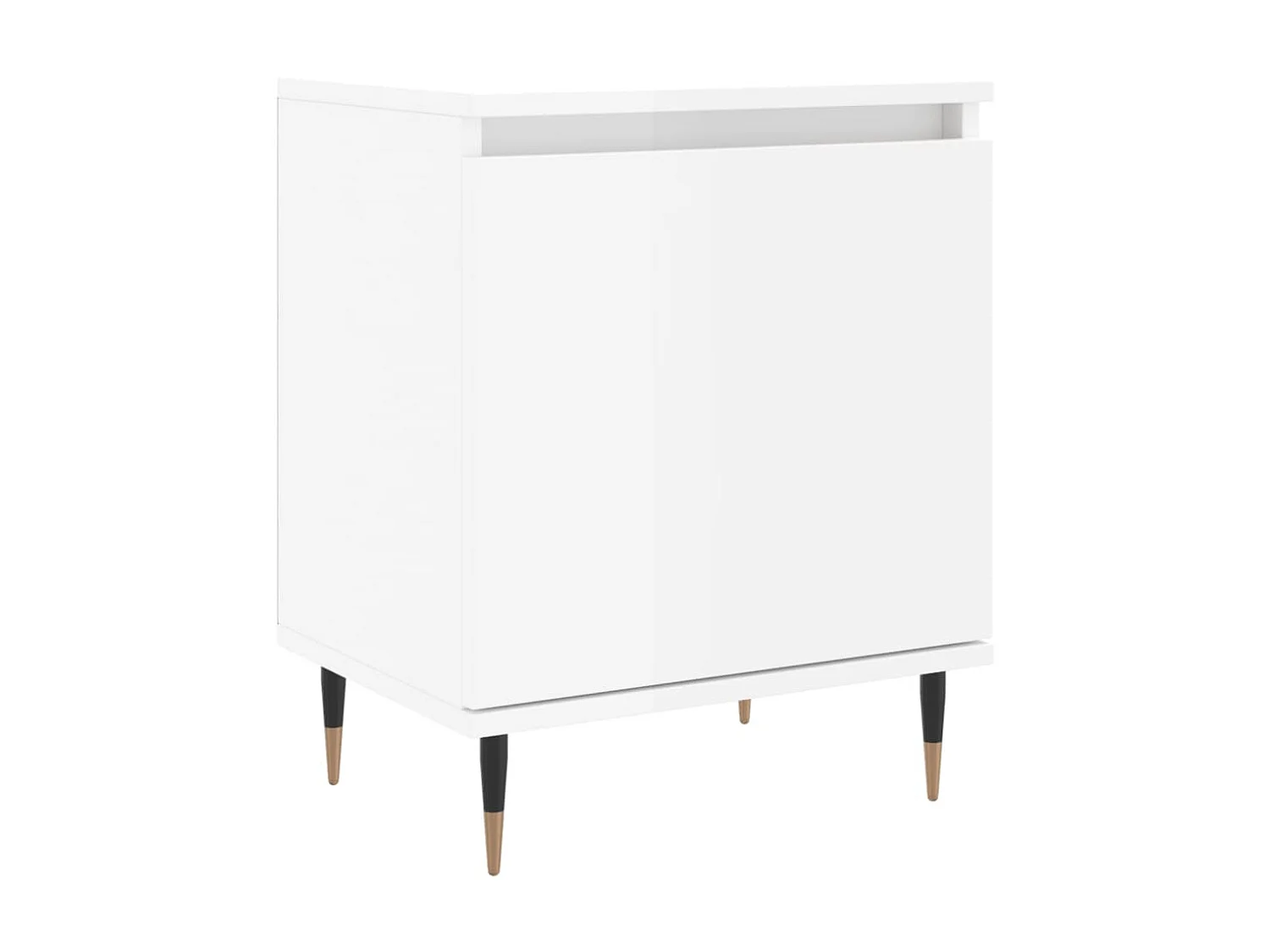 Comodino bianco lucido 40x30x50 cm in multistrato