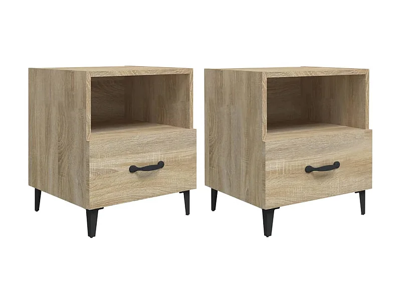 Tables de chevet 2 pcs Chêne Sonoma Bois d'ingénierie