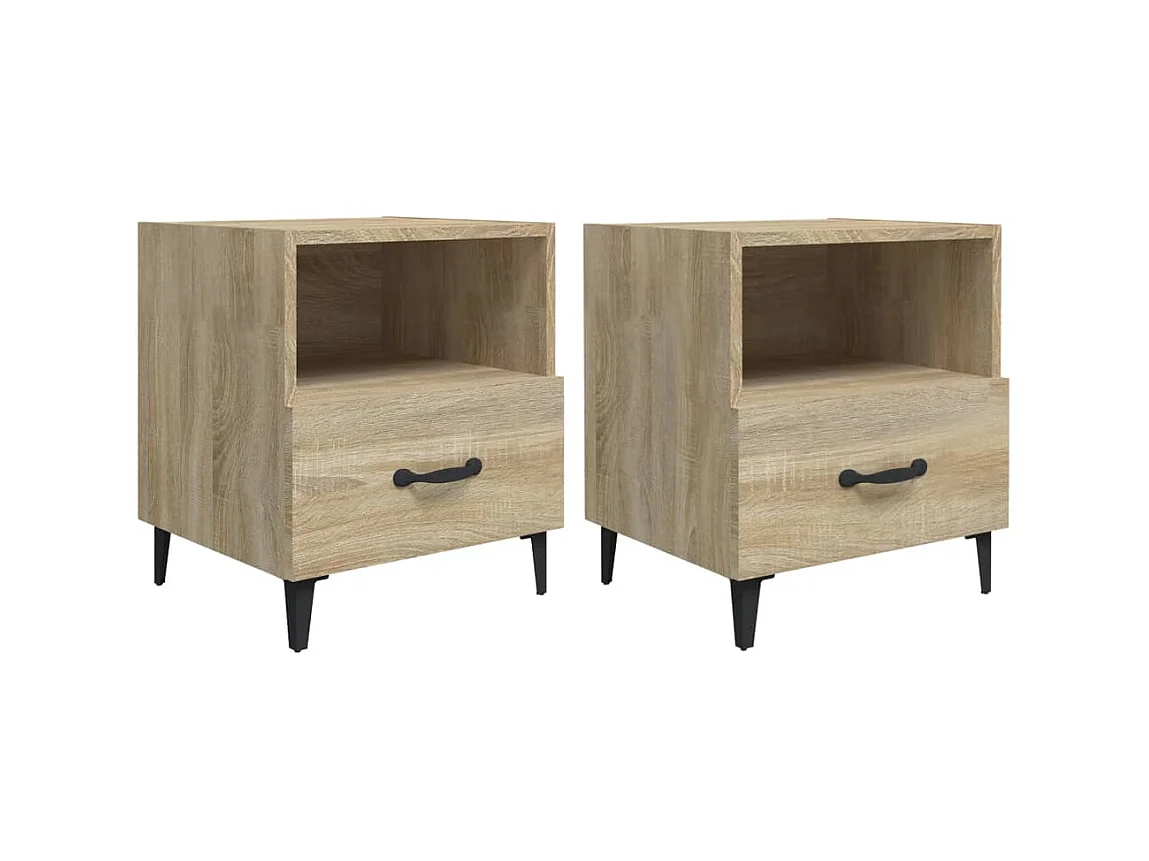 Tables de chevet 2 pcs Chêne Sonoma Bois d'ingénierie