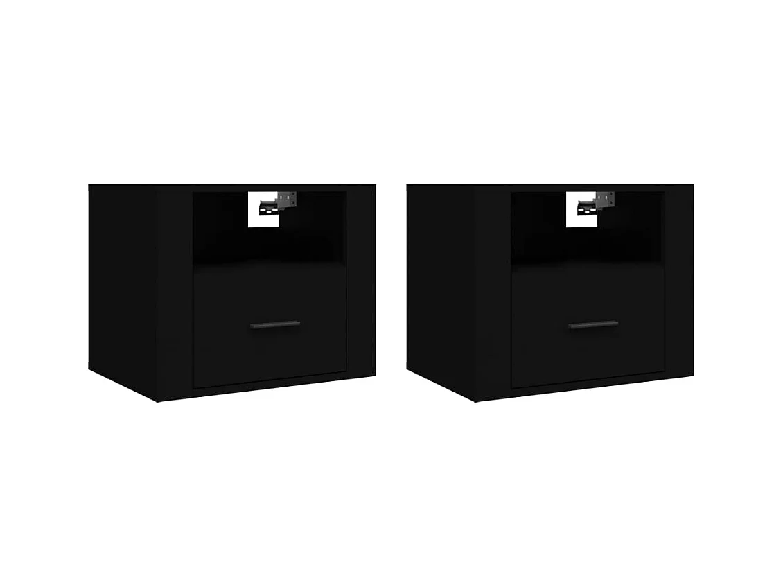 Tables de chevet murales 2 pcs Noir 50x36x40 cm