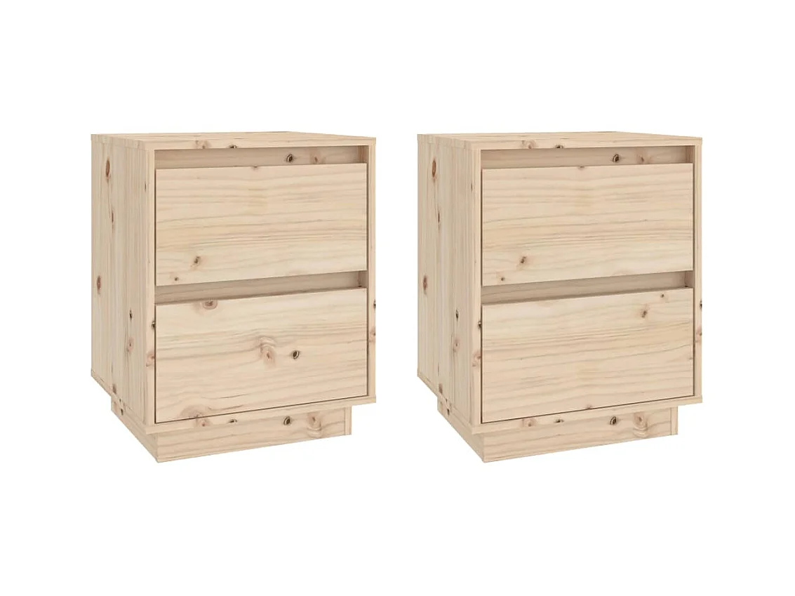 Tables de chevet 2 pcs 40x35x50 cm Bois de pin solide