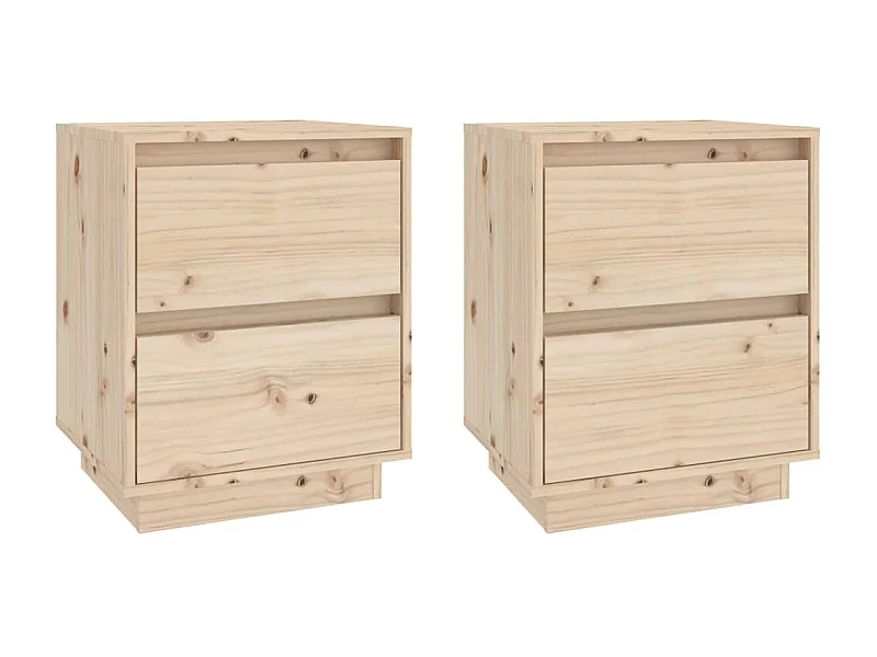 Nachttische 2 Stück 40x35x50 cm Massives Kiefernholz