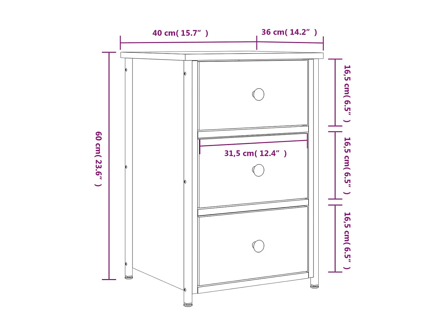 Tables de chevet 2 pcs chêne fumé 40x36x60 cm bois d’ingénierie