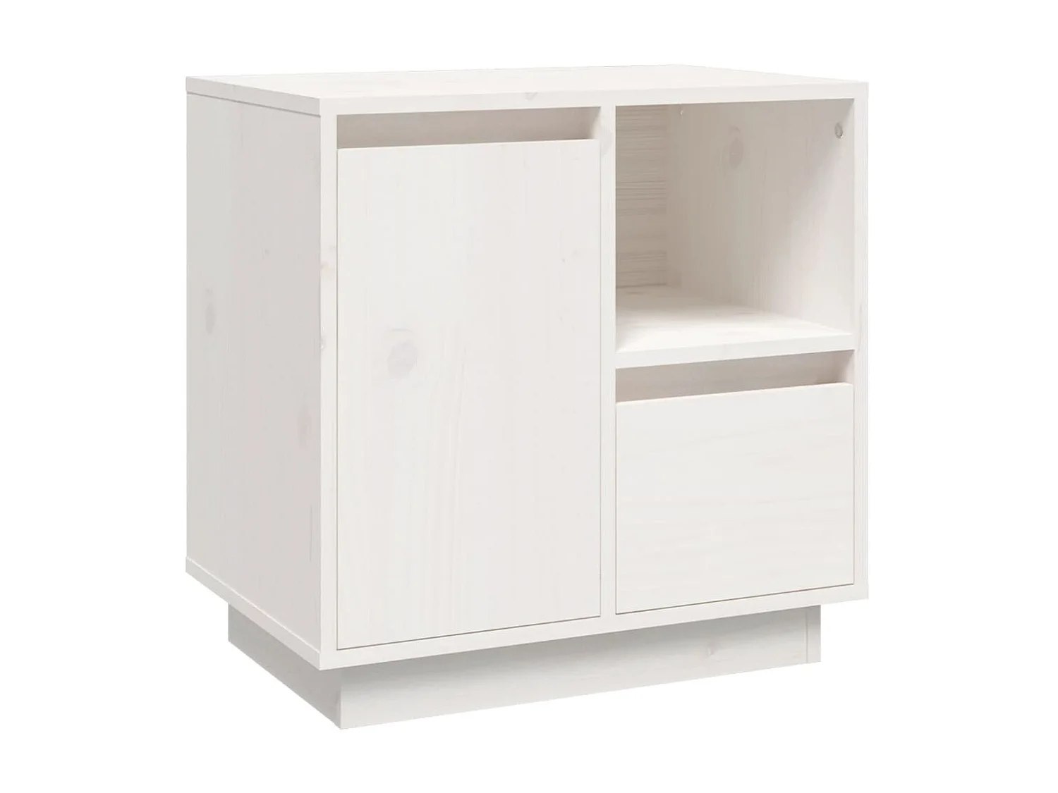 Table de chevet Blanc 50x34x50 cm Bois de pin massif