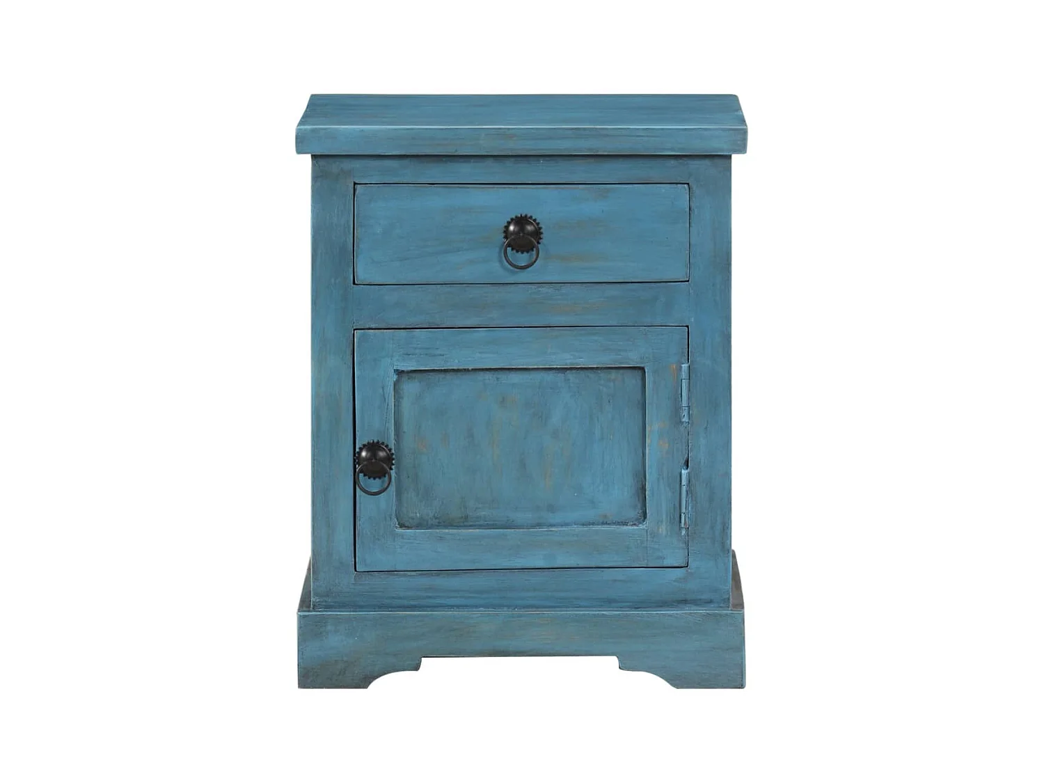 Nachtkastje Massief mangohout 40x30x50 cm Blauw