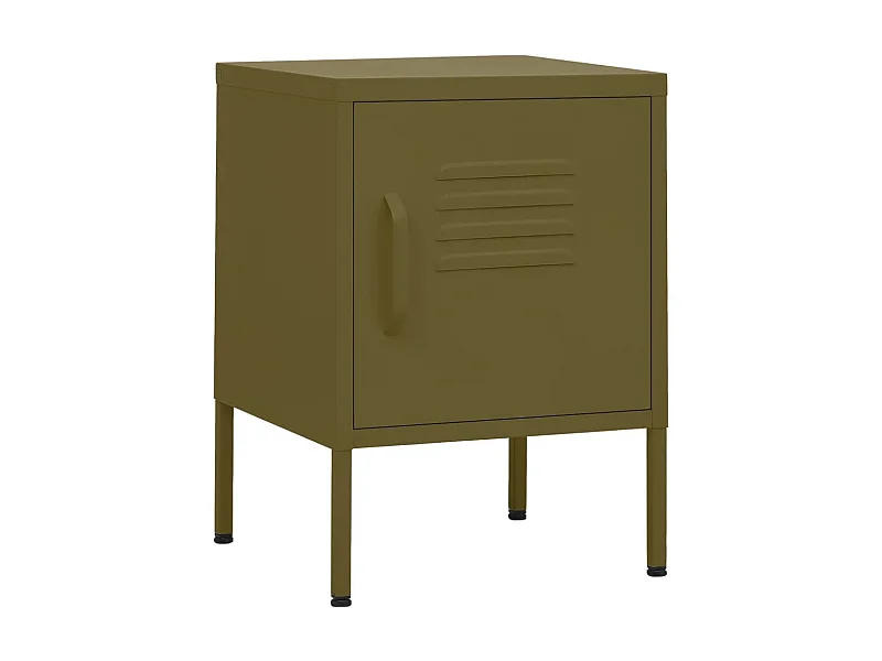 Comodini 2 pz Verde oliva 35x35x51 cm Acciaio