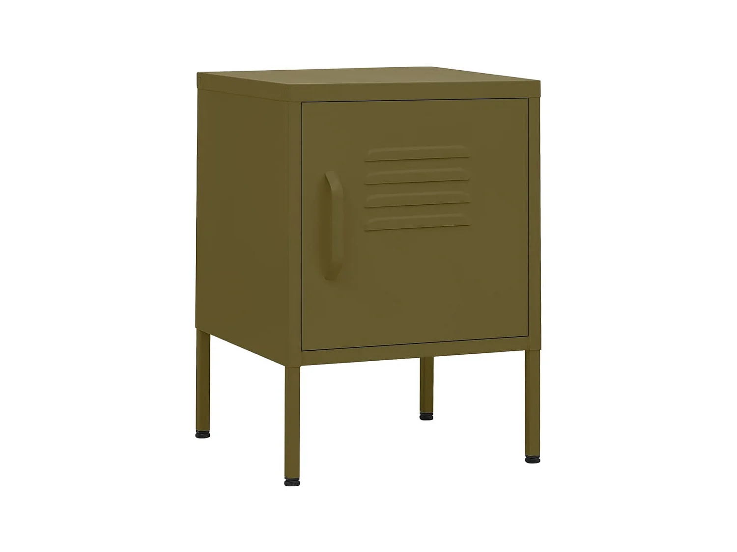 Tables de chevet 2 pcs Vert olive 35x35x51 cm Acier