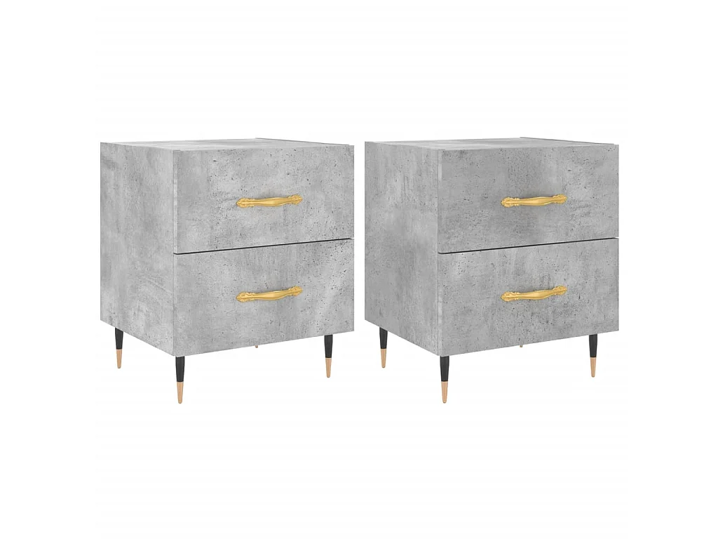 Nachtkastjes 2st betongrijs 40x35x47,5cm samengesteld hout