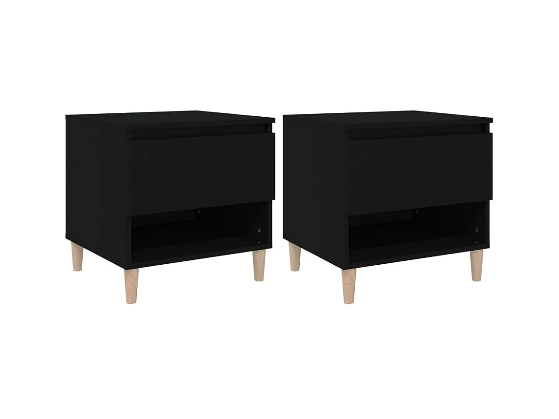 Comodini 2 pz Nero 50x46x50 cm MDF