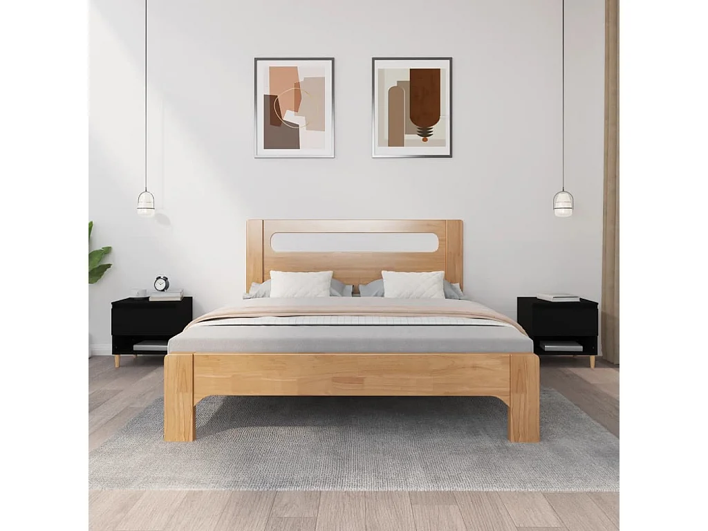 Nachttische 2 Stk. Schwarz 50x46x50 cm Holzwerkstoff