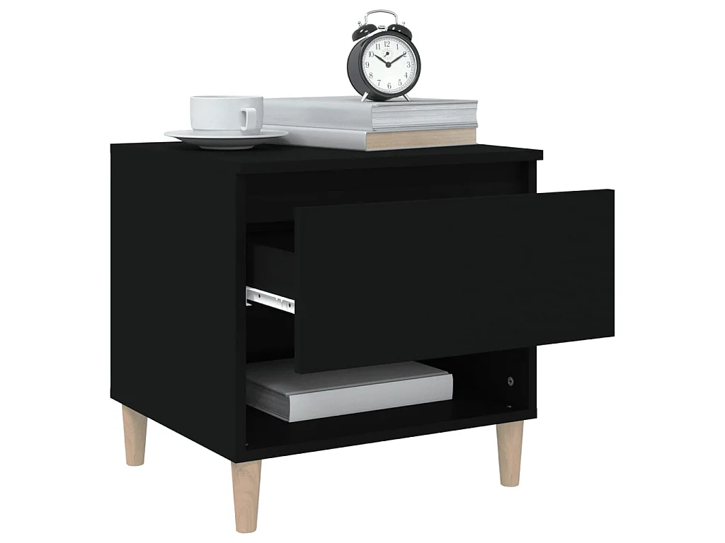 Nachttische 2 Stk. Schwarz 50x46x50 cm Holzwerkstoff