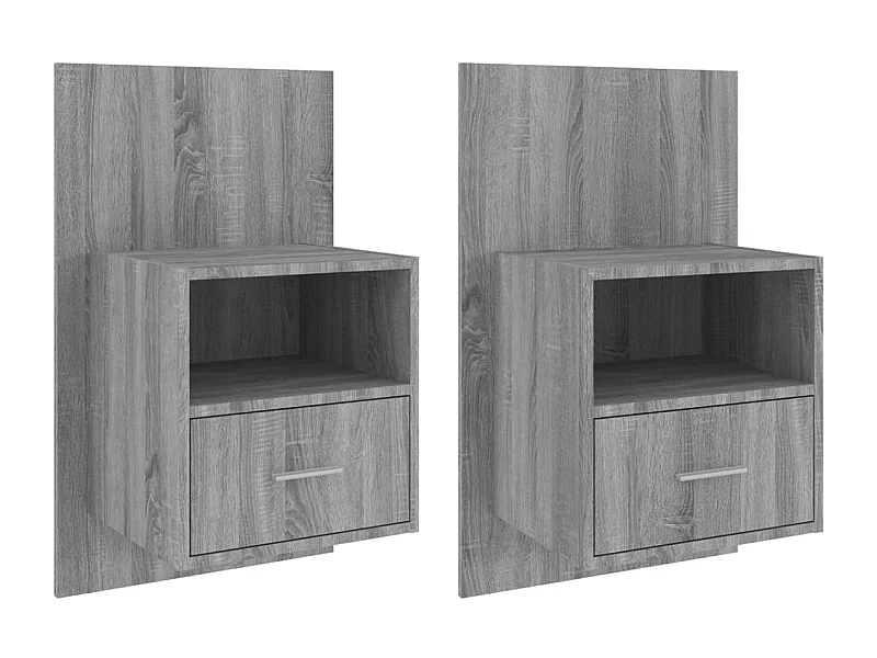 Tables de chevet murales 2 pcs Sonoma gris