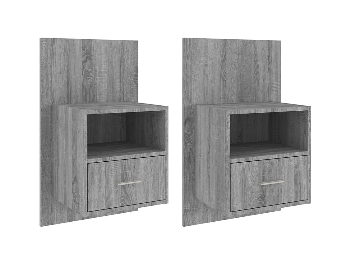 Tables de chevet murales 2 pcs Sonoma gris