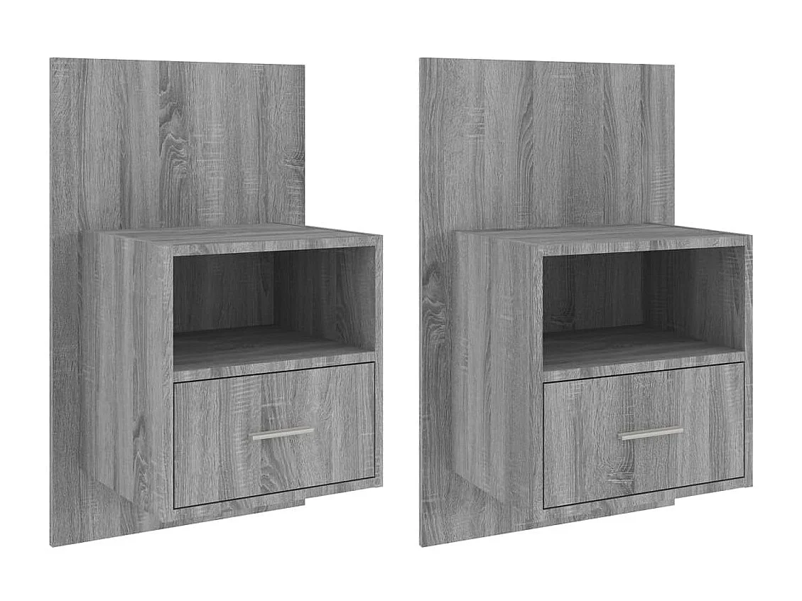 Tables de chevet murales 2 pcs Sonoma gris