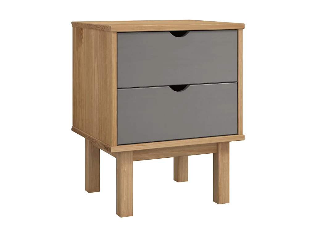 Table de chevet OTTA Marron et gris 46x39,5x57 cm Bois de pin