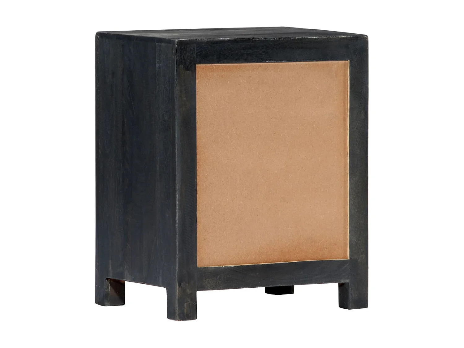 Comodino intagliato a mano Grigio 40x30x50 cm Legno di mango