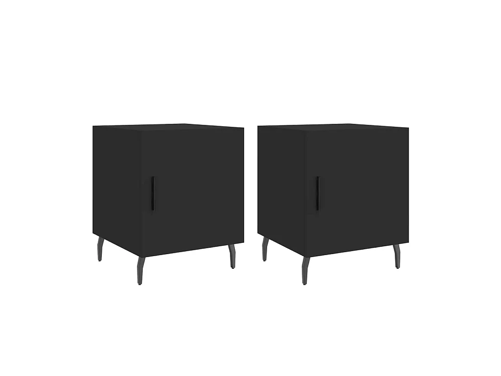 Comodini 2 pezzi neri 40x40x50 cm in derivati del legno