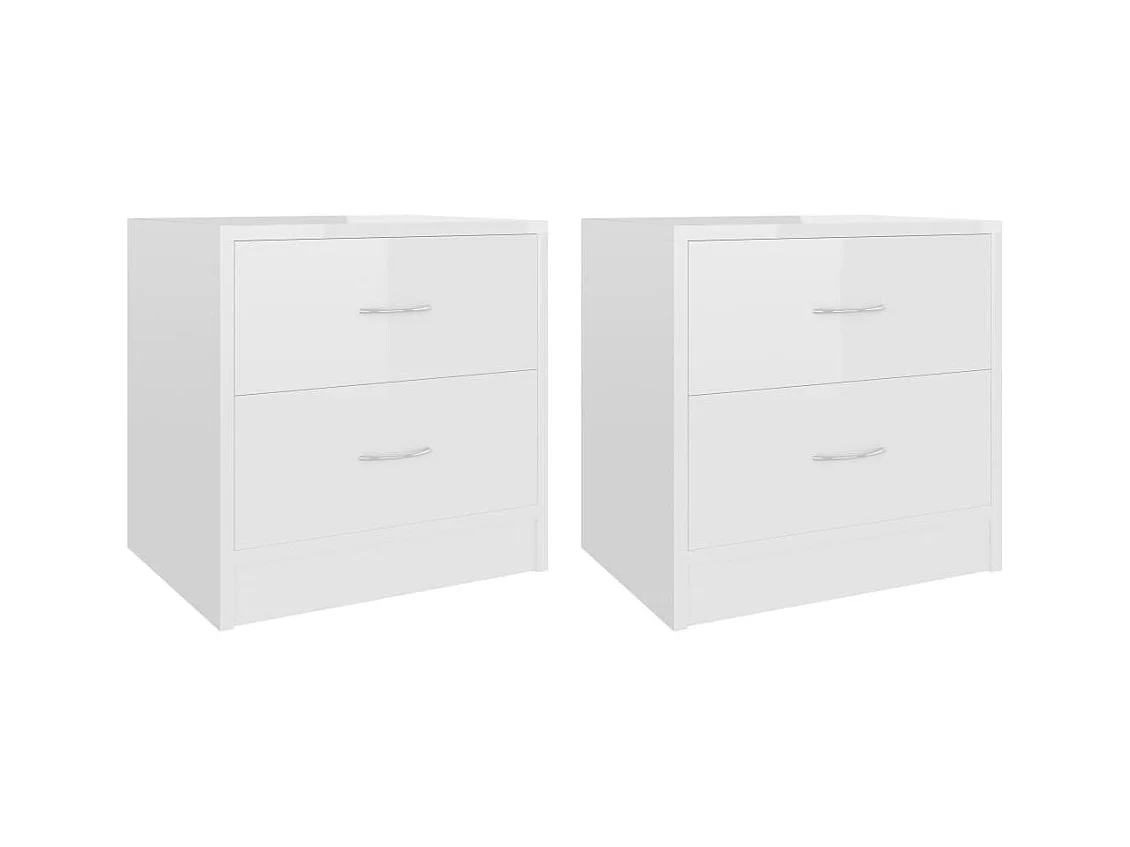 Nachtkastjes 2 stuks Glanzend wit 40 x 30 x 40 cm Spaanplaat