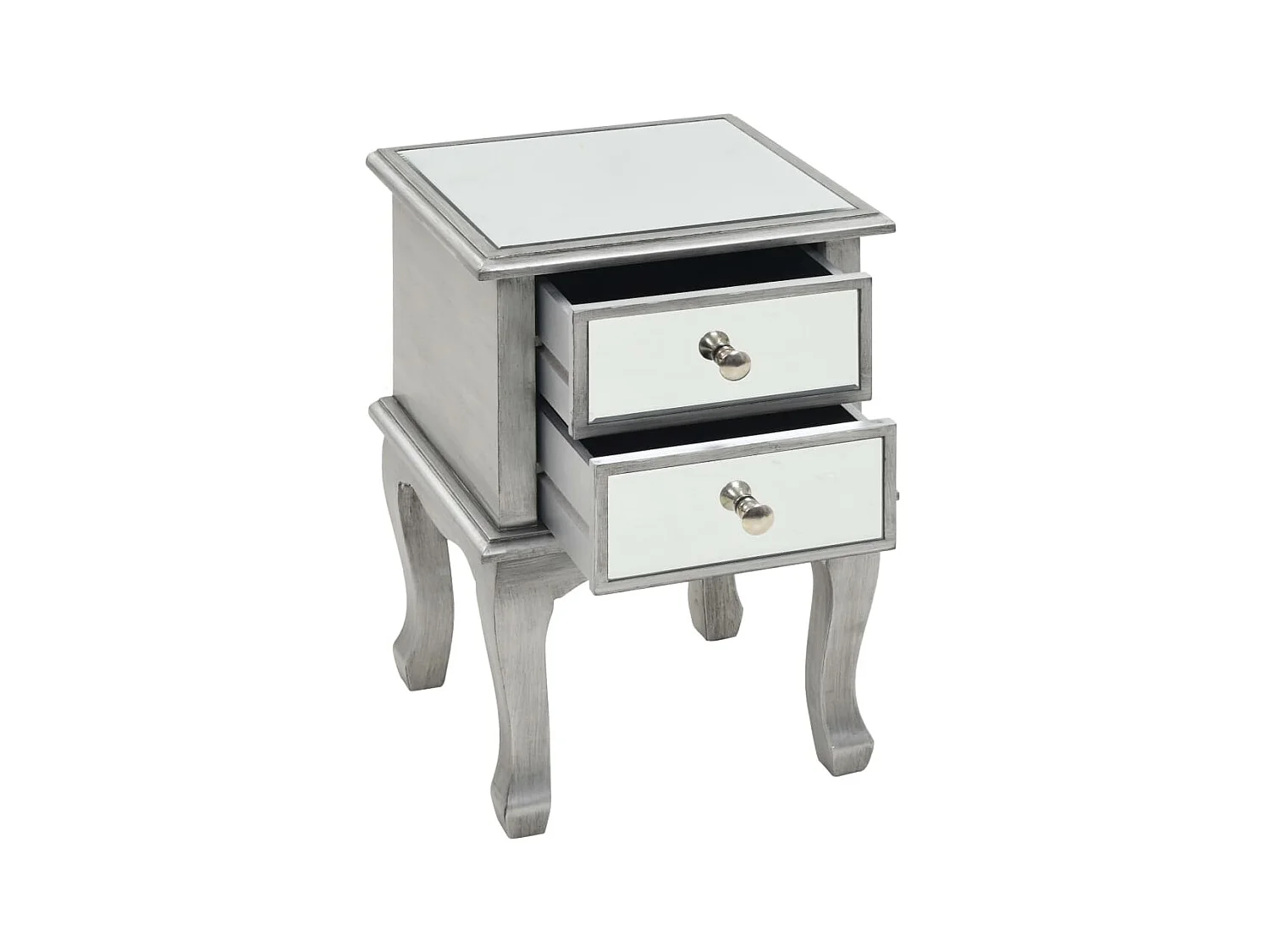Comodino in MDF e specchio di vetro 34,5 x 30 x 50 cm