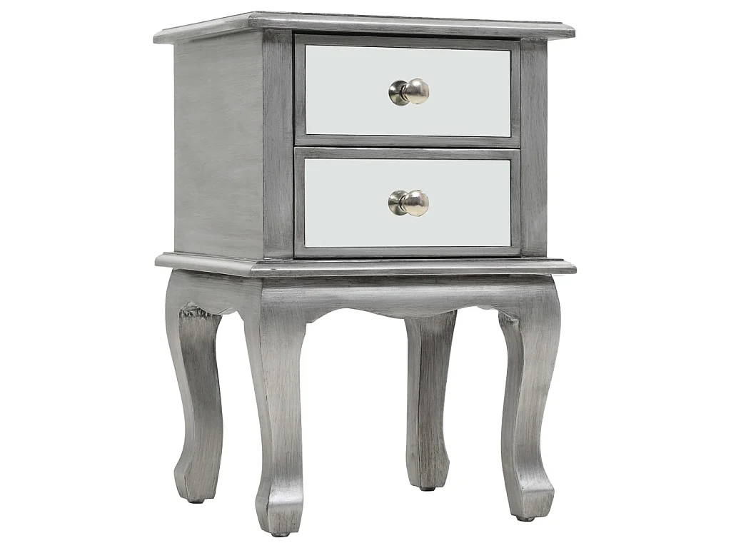 Table de chevet miroir MDF et verre 34,5 x 30 x 50 cm