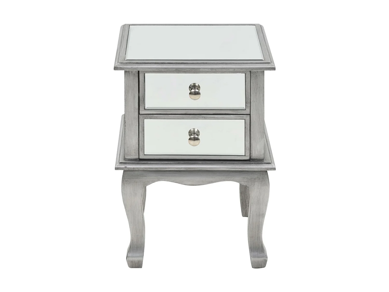 Table de chevet miroir MDF et verre 34,5 x 30 x 50 cm