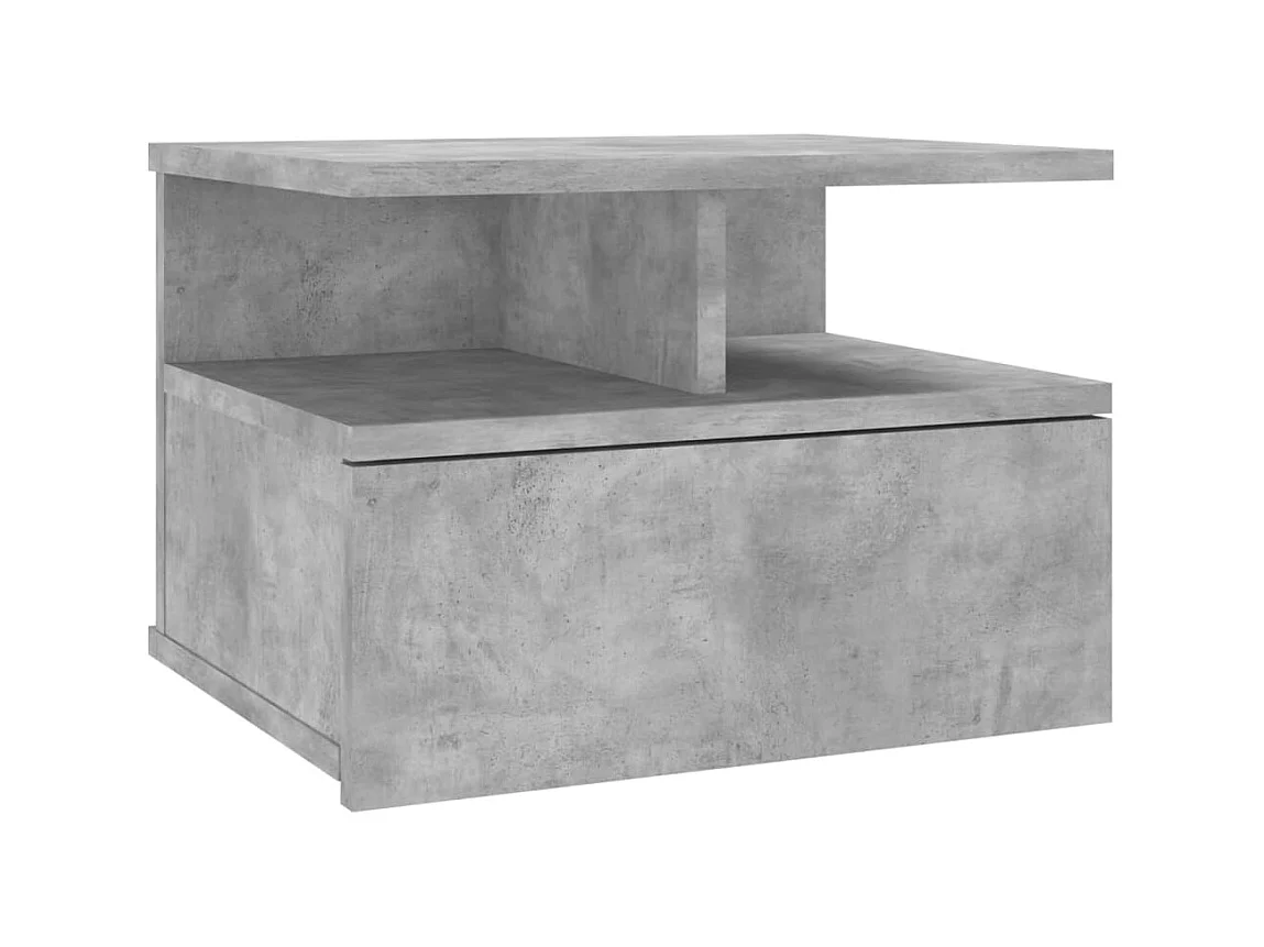 Table de chevet flottante Gris béton 40x31x27 cm Aggloméré