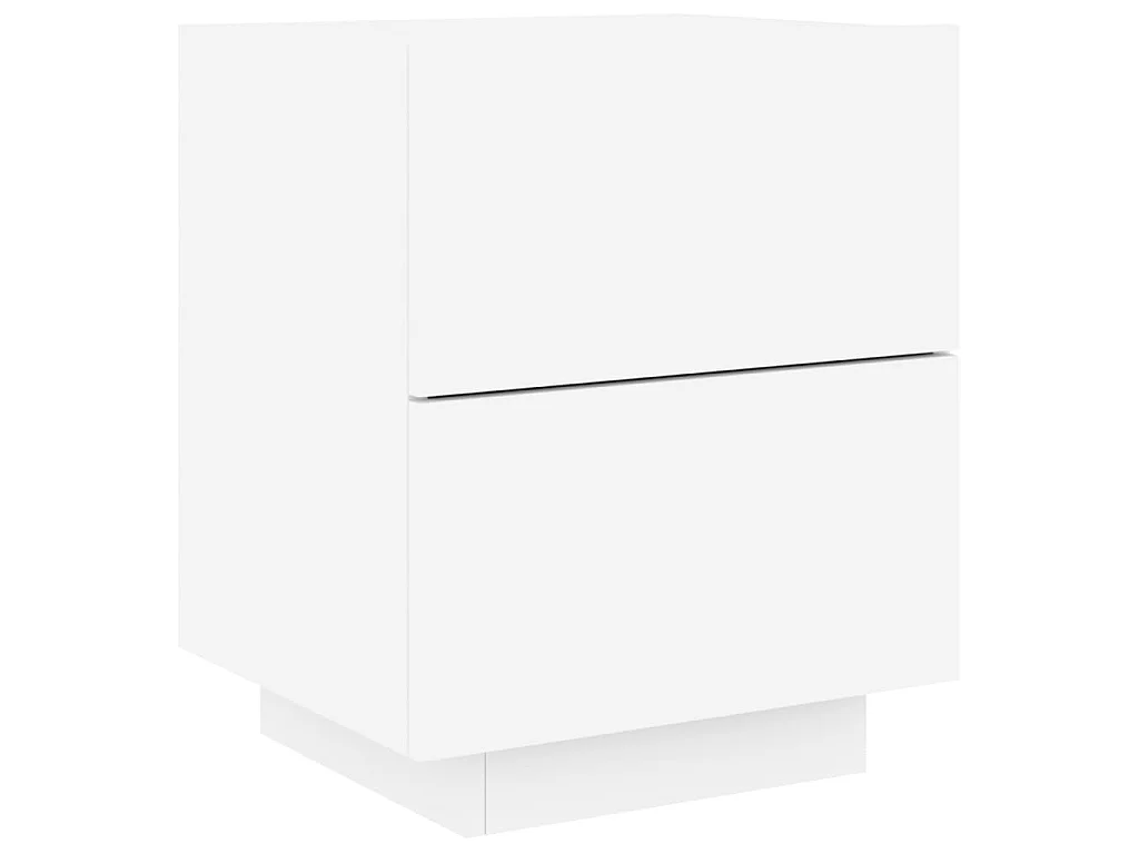 Comodino con luci a LED in derivati del legno bianco