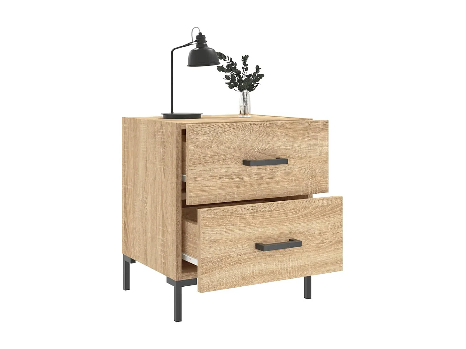 Mesita de noche roble Sonoma 40x35x47,5 cm madera contrachapada