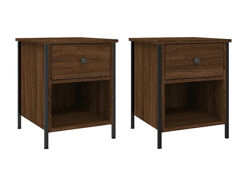 Comodini 2 pezzi in rovere marrone 40x42x50 cm in MDF