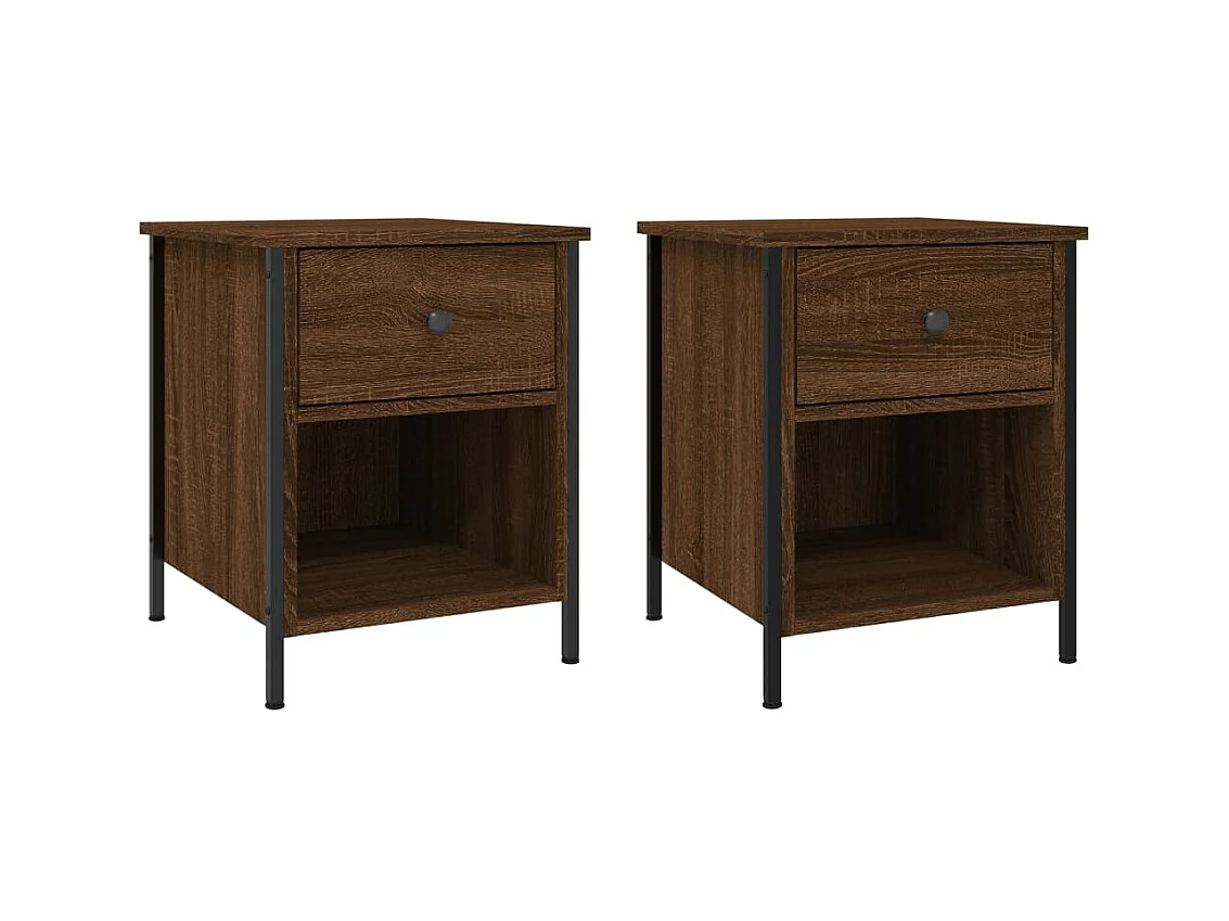 Tables de chevet 2pcs chêne marron 40x42x50cm bois d'ingénierie