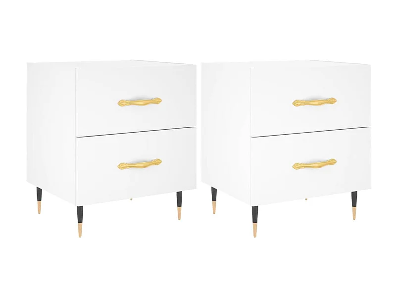 Comodini 2 pezzi bianco 40x35x47,5 cm in MDF