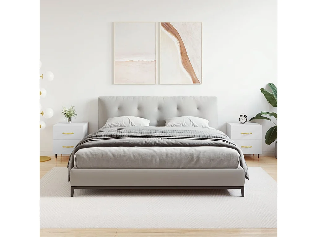 Comodini 2 pezzi bianco 40x35x47,5 cm in MDF