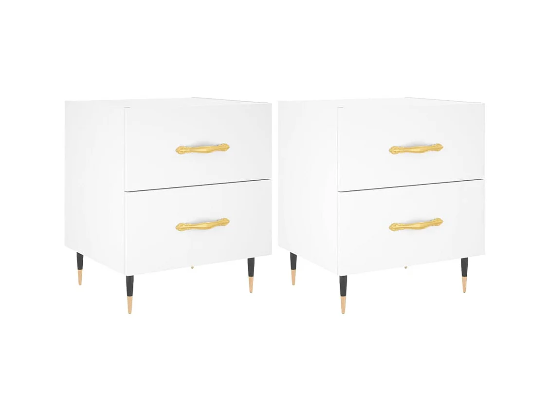 Comodini 2 pezzi bianco 40x35x47,5 cm in MDF