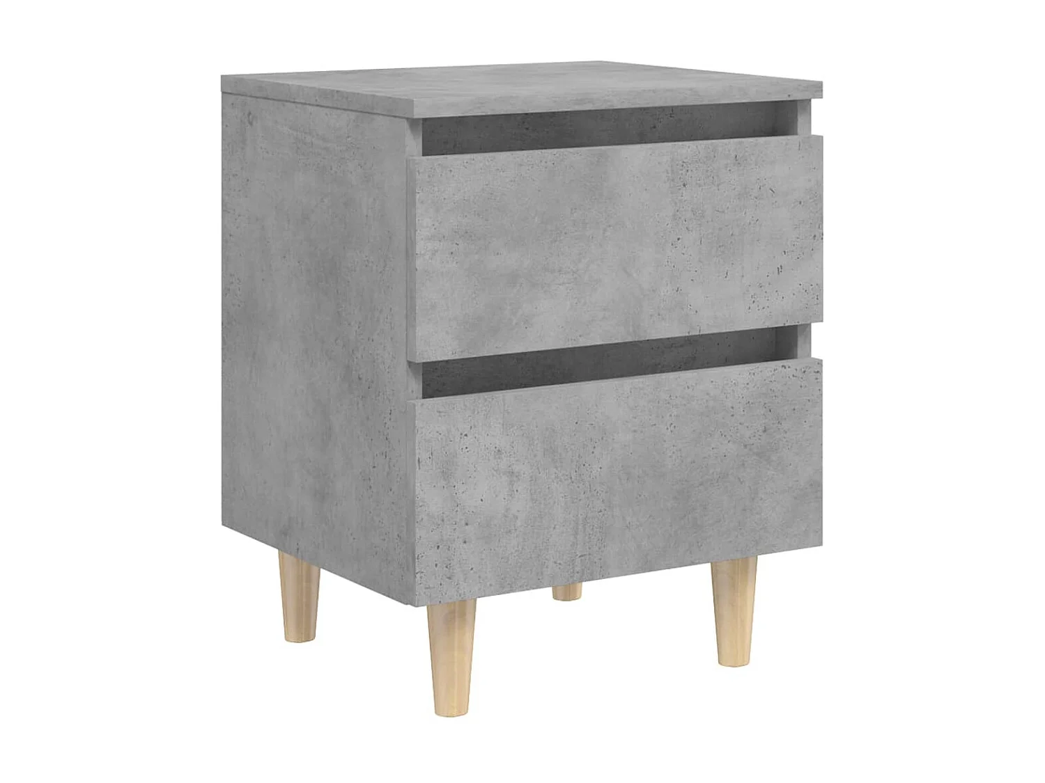 Tables de chevet pieds en pin 2 pcs Gris béton 40x35x50 cm