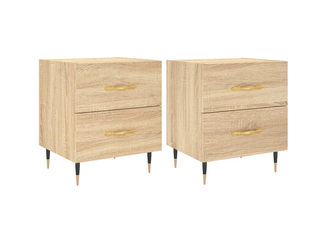 Comodini 2 pz rovere sonoma 40x35x47,5 cm