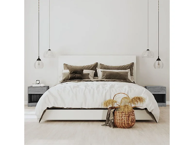 Comodini 2 pezzi con cassetto Sonoma grigio