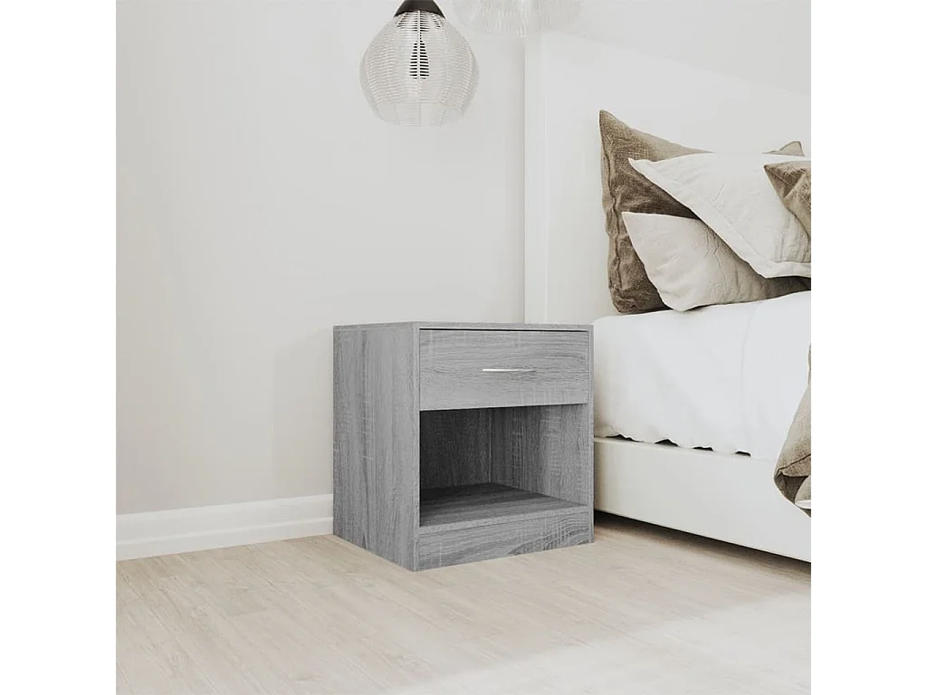 Tables de chevet 2 pcs avec tiroir Sonoma gris